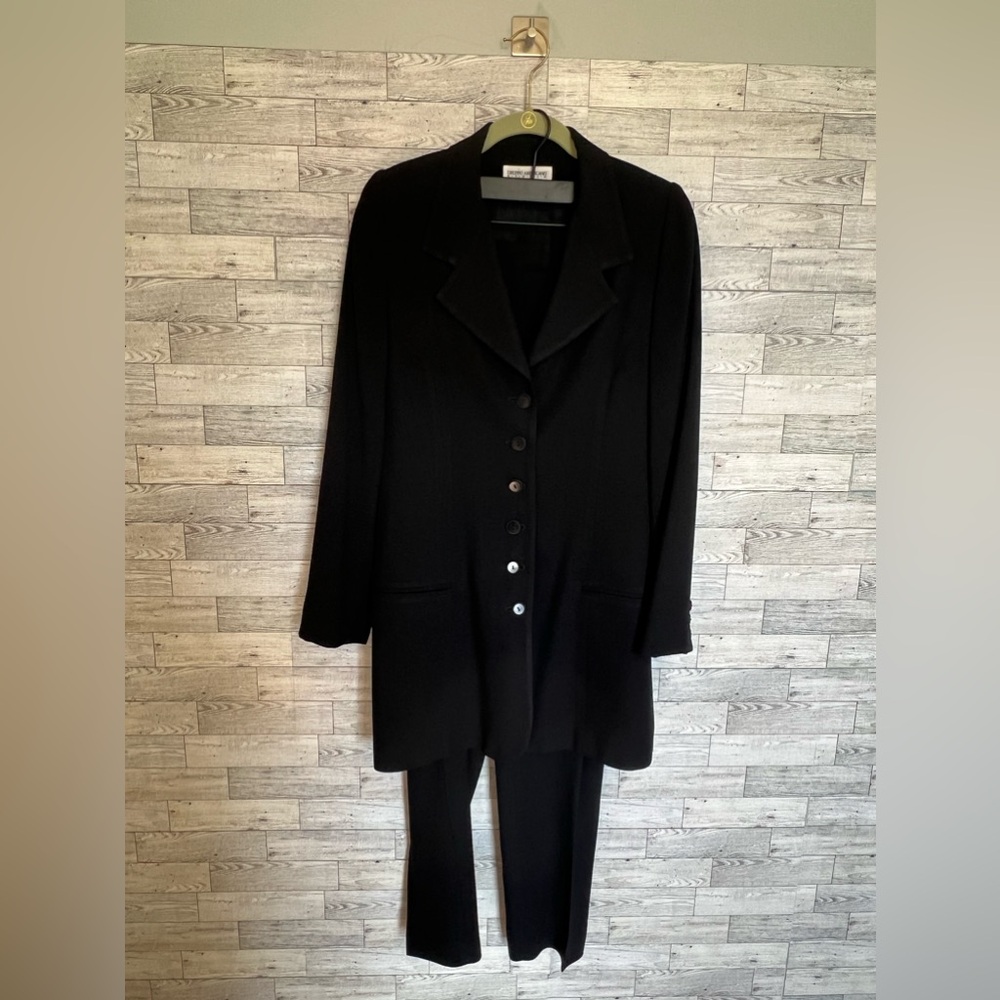 Vintage 2-Pc Gruppo Americano Collection Long Black 6-Button Jacket/Pants Size 8